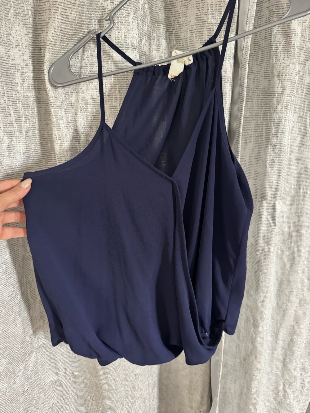 Navy Halter-Style Spaghetti Strap Top